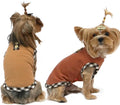 KYEESE 2Pack Dog Shirt Stretchy Sweatshirt Pullover Fleece Coats Lightweight Shirts Vest Sleeveless T-Shirt Soft for Small Dogs, Brown+Khaki, Small