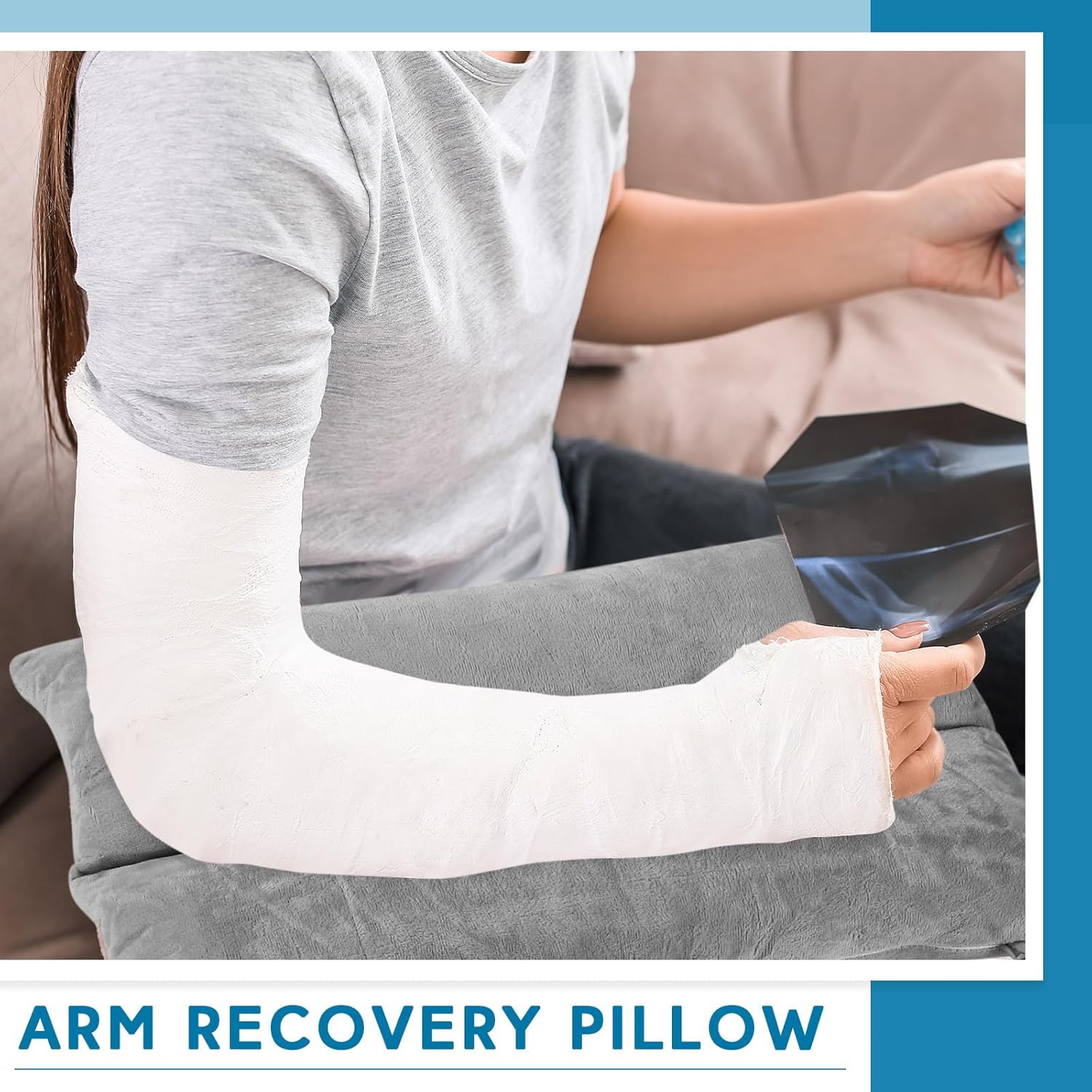 Soaoo Arm Pillows for Adults Pain Relief for Arm Pain Broken Post Surgery Soft Rest Support Pillow Leg Injury(Grey)