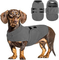 Queenmore Medium Dog Sweaters, Soft Fleece Vest Pullover Dog Jacket with Leash Hole, Warm Winter Dogs Clothes Cold Weather Doggy Dachshund Sweater for Medium Dogs Cats Boy or Girl (Grey,M)