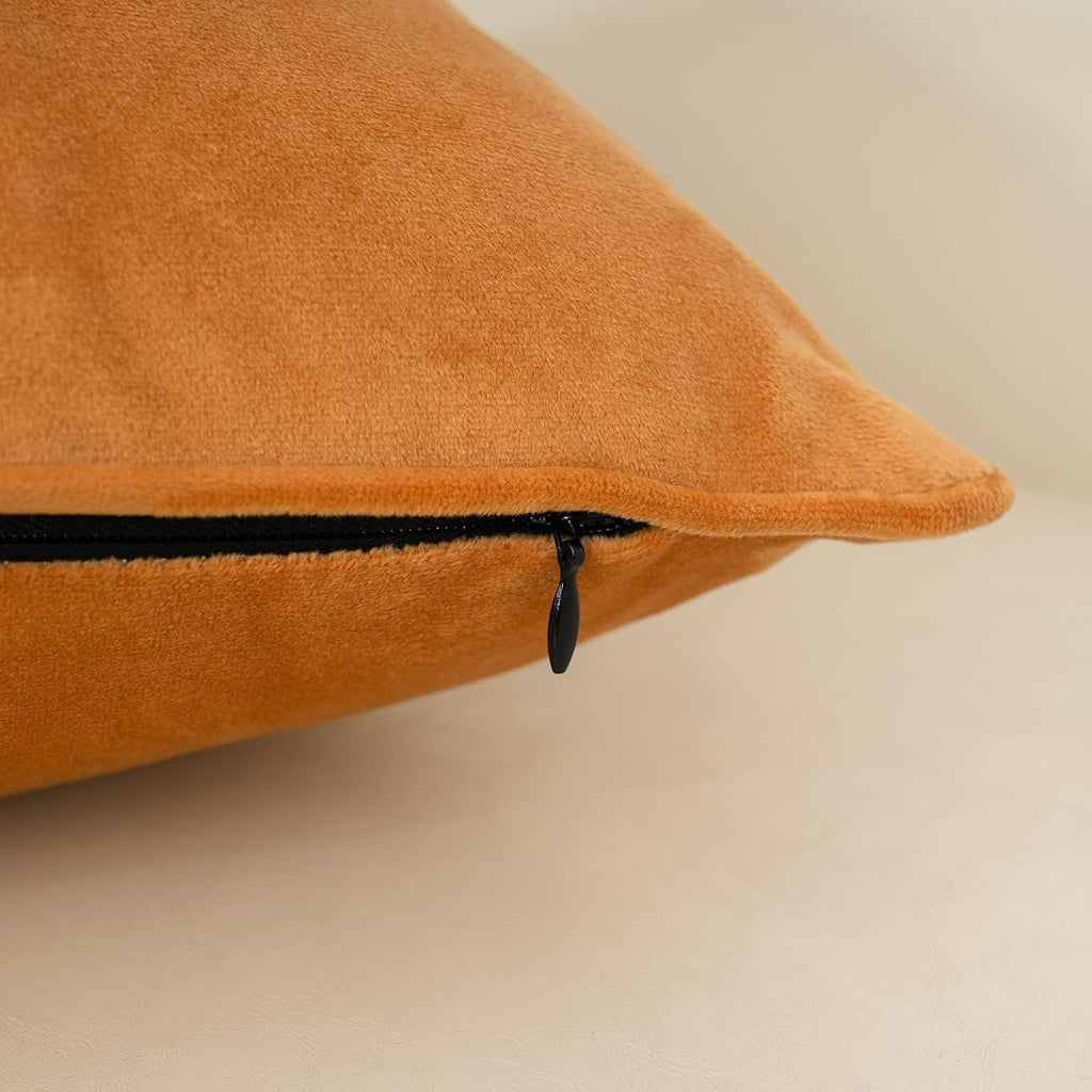 Yangest Orange Yellow Twigs Throw Pillow Cover Velvet Branches Velvet Cushion Case Neutral Pillowcase for Sofa Couch Bedroom Living Room Home Decor,18x18 Inch