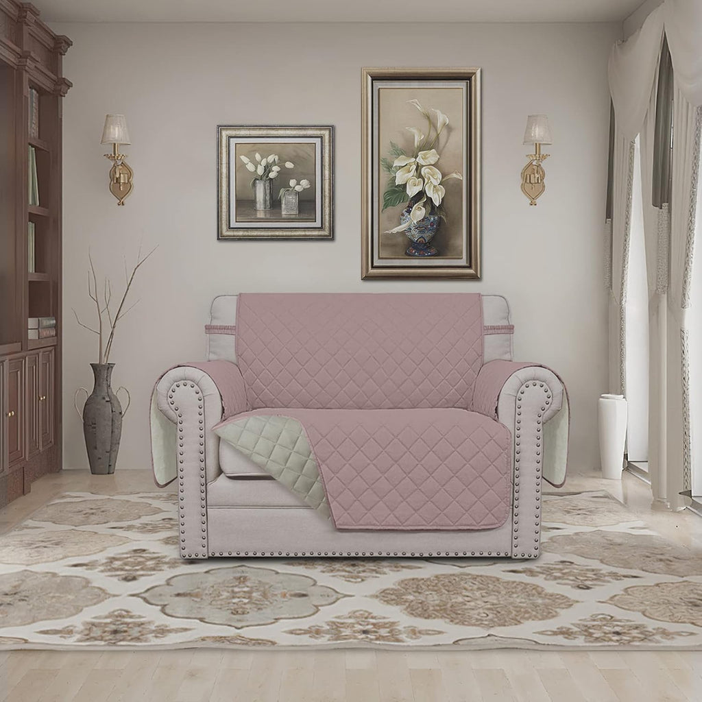 Easy-Going Oversized Chair Sofa Slipcover Reversible Sofa Cover Water Resistant Couch Cover Furniture Protector Cover with Elastic Straps for Pets Dog (Oversized Chair, Pink/Beige)