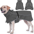 Dog Raincoat, Waterproof Dog Coat with Reflective Straps, Leash Hole & Polar Fleece Lining, Winter Snow Rain Coat for Small, Medium & Large Dogs, Warm, Windproof Vest Jackets