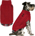 KYEESE Dog Sweater Soft Pullover Dog Sweaters for Small Dogs Girl Warm Turtleneck Small Dogs Sweater with Gingham Patchwork Stretchy Knitwear Cat Clothes Comfy Pet Coat for Fall Winter Cold Weather