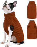 AOFITEE Dog Sweater, Medium Dog Sweater Girl Boy, Soft Turtleneck Pet Pullover for Winter Fall, Red Dogs Sweaters Dog Knitwear for Jack Russell, Mini Dachshund, Boston Terrier, Schnauzer, Brickred M