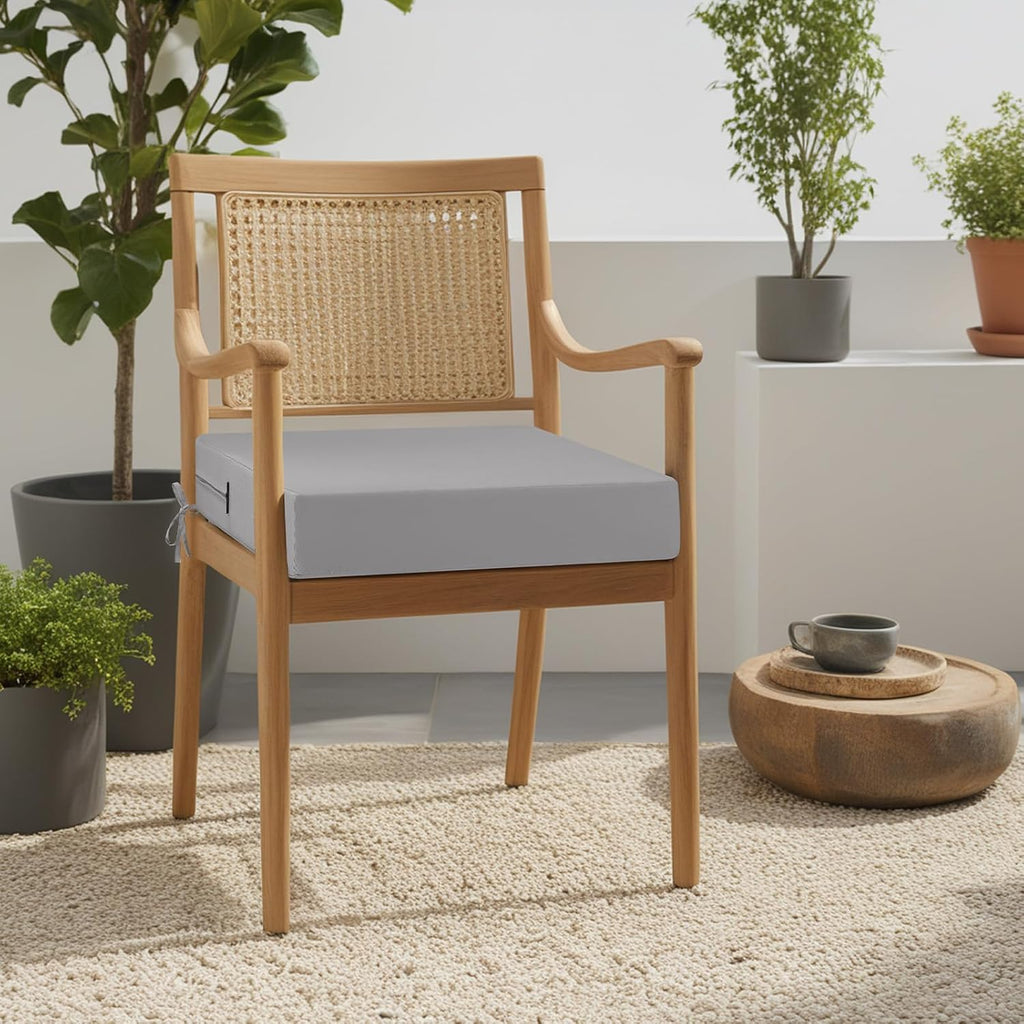 idee-home Outdoor Cushions for Patio Furniture, Outdoor Seat Cushion, Waterproof Couch Hampton Bay Deep Seat Replacement Chair Cushions for Garden Lawn Backyard Deck, 24 x 26 Grey