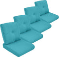 Outdoor Cushion Set of 4, Waterproof Outdoor Seat Cushions 25x22, Patio Chair Cushions for Outdoor Furniture, Couch Cushion Replacement, Include 4 Back & 4 Seat Cushions, Cyan Blue