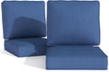 Outdoor Chair Cushions 23" x 24" x 4", Patio Deep Seat Replacement Cushions Set with Zippered Removable Cover, Weather-Resistant Olefin Fabric for Garden Chair Sofa Couch, Set of 2, Blue