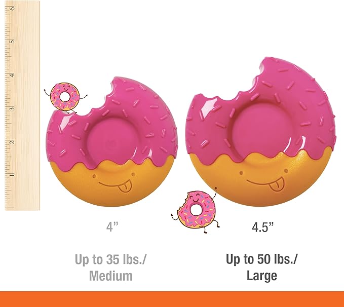 Nylabone Donut Power Chew Toy for Dogs, Dog Toys for Aggressive Chewers, Bacon Glazed Flavor, Large Dogs - Up to 50 lbs, 1 Count