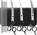Dog Grooming Scissors,Curved Chunkers Shears Deg Grooming with Safety Round Tips, Sharp and Comfortable 4 in 1 Dog Scissers for Grooming