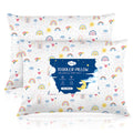 Toddler Pillow,13X18 Toddler Pillows for Sleeping, Machine Washable Kids Pillow with Pillowcase, Perfect for Travel, Toddlers Cot (Sunshine Rainbow)