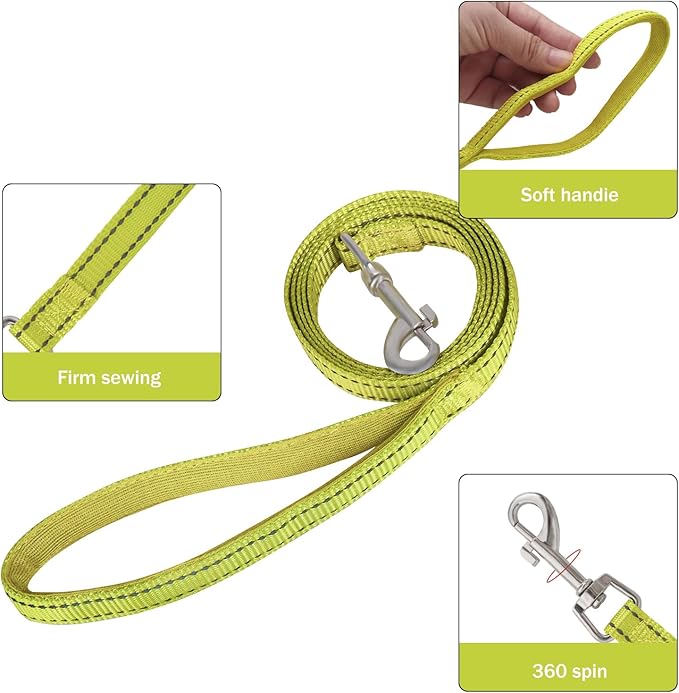 YIMEIS Dog Harness and Leash Set, No Pull Soft Mesh Pet Harness, Reflective Adjustable Puppy Vest for Small Medium Large Dogs, Cats (Fluorescent Yellow, Small (Pack of 1)