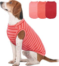 3 Pack Dog Fleece Sweaters -Red-XL, Soft Warm Tshirt | Lightweight Classic Striped Tank Top,Stretchy Vest Free Movement,Fall Strolls,Winter Warmth