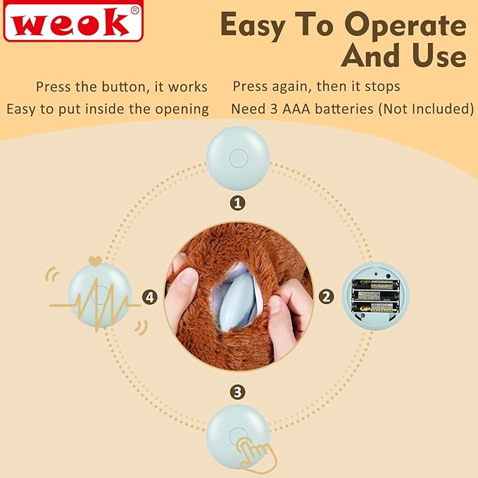 Puppy Heartbeat Toy for Separation Anxiety Relief, Heartbeat Stuffed Animal Anxiety Calming Behavioral Aid Plush Toy for Dogs Cats Pets