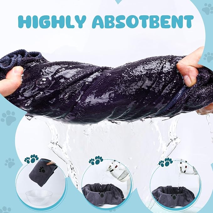 Microfiber Dog Towels for Drying Dogs,40'' X 23.6'', Super Absorbent and Soft Pet Grooming Towel, Perfect Shower & Bath Supplies for Dogs(2-Pack Grey)