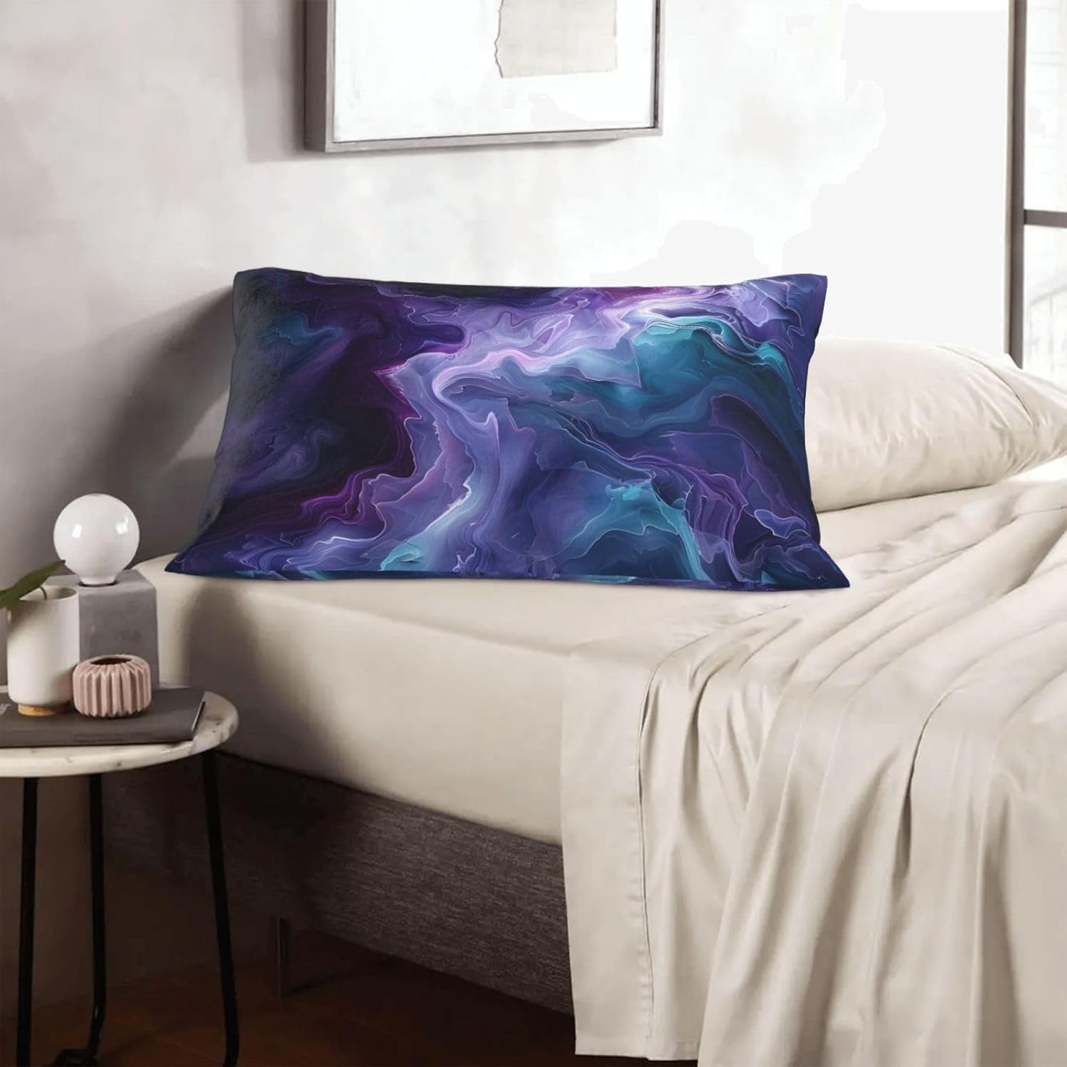 Purple Teal Turquoise Galaxy Nebulous 20x12 inches Throw Pillow Covers Cozy Square Pillowcases Home Decor for Bed Couch Sofa Office Living Room Cushion Covers