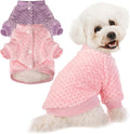 POMIU Dog Sweater, Dog Sweaters for Small Medium Dogs or Cat, Warm Soft Flannel Pet Clothes for Dogs Girl or Boy, Dog Shirt Coat Jacket (Coat Pink+Purple, Large)