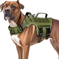 Dog Harness for Large Dogs Heavy Duty, Tactical No Pull Dog Harness with Molle System, Easy On and Off Service Dog Vest, Breathable Padded, Adjustable Reflective Pet Vest for Walking Hiking Training