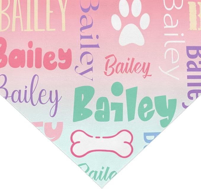 Personalized Dog Bandanas Custom Neckwear Name Button Anti-loosening Dog Scarf Triangle Bibs Kerchief Pet Costume Accessories for Small Medium Large Dogs Cats Pets Birthday