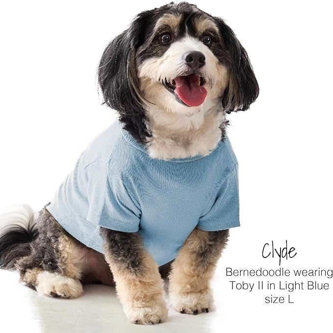 Toby II - The Perfect Tee, 3 Pack Short Sleeve Pet T-Shirt 100% Organic Cotton Tees Clothes for Small, Medium, Large Dogs, Navy Camo, Large