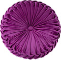 HLOVME Throw Pillow for Couch Decorative 3D Pumpkin Round Velvet Cushion for Sofa Bed Chair Floor 15"X15", Dark Purple