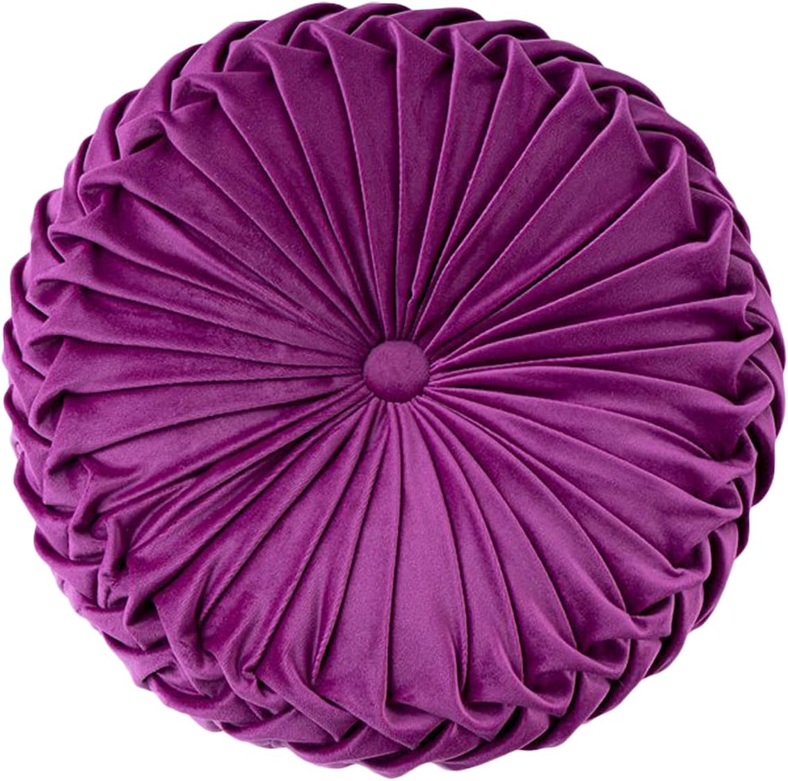 HLOVME Throw Pillow for Couch Decorative 3D Pumpkin Round Velvet Cushion for Sofa Bed Chair Floor 15"X15", Dark Purple