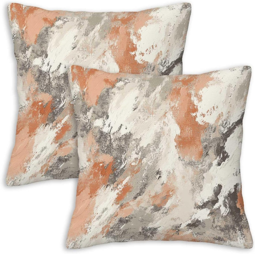 Throw Pillow Covers 18x18 Set of 2, Modern Abstract Cushion Covers, Decorative Square Pillowcases for Couch, Bedroom, Living Room
