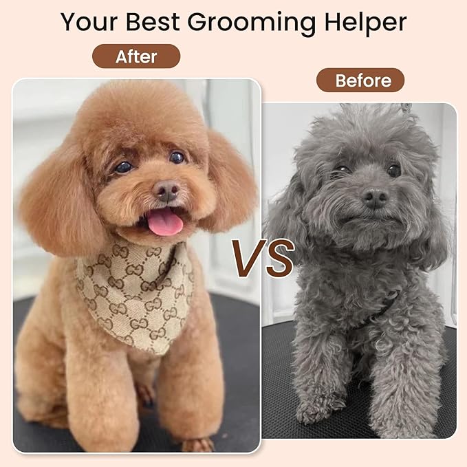 Dog Slicker Brush for Shedding,Dog Brush for Long Haired Dogs & Remove Tangles & Mats,Ergonomic Handle Grooming Like Professional,Beech Wood,L