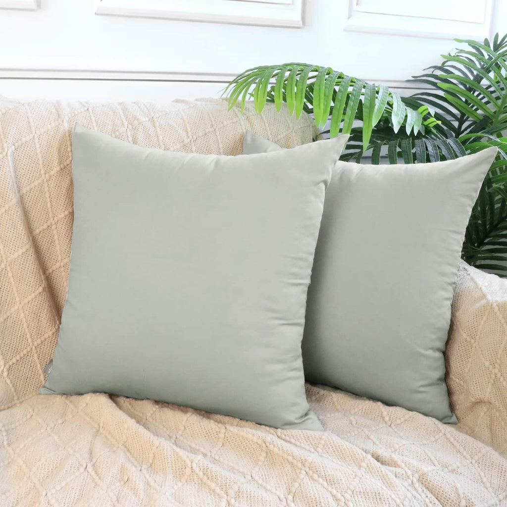 Thmyo 4-Pack 100% Cotton Comfortable Solid Decorative Throw Pillow Case Square Cushion Cover Pillowcases Sublimation Blank Pillow Covers DIY Throw Pillowcases for Sofa Bedroom(18x18inch/45x45cm,Grey)