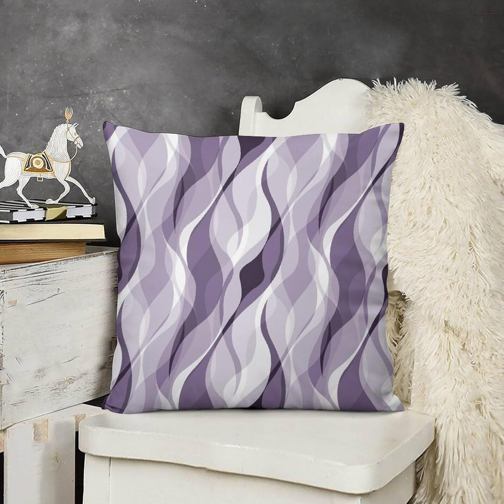 Lavender Throw Pillow Covers Modern Purple and Grey Striped Decorations for Bedroom Living Room Farmhouse Sofa Pillows Bed Couch 20x20 Inch