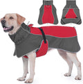 Dog Raincoat, Waterproof Dog Coat with Reflective Straps, Leash Hole & Polar Fleece Lining, Winter Snow Rain Coat for Small, Medium & Large Dogs, Warm, Windproof Vest Jackets