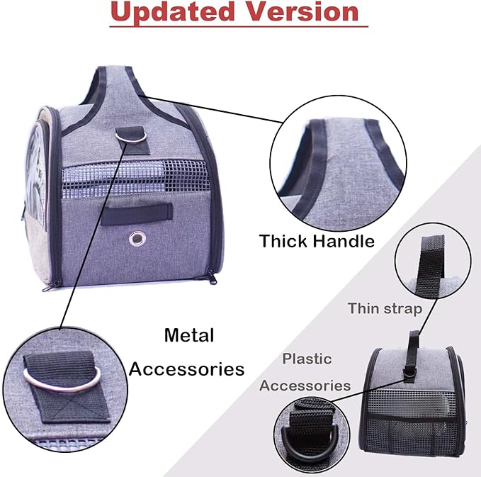 Guinea Pig Carrier, Small Pet Carriers for Rabbit Hamster Bird Bunny Bearded Dragon Kitty and Etc. Animal Bag with Stable Handle and Waterproof Pad, Easy Travel and Vet Visit-Large