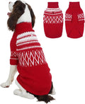 FUAMEY Comfortable Dog Sweaters XXL, Warm Doggy Sweater Christmas, Fleece Dogs Pullover with Leash Hole, Soft Pet Winter Clothes Turtleneck Shirt, Holiday Outfits for Large Breeds (Red, 2XL)