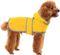 Dog Raincoat for Small Dogs Puppies Waterproof Hooded Rain Jacket with Reflective Strips Leash Hole & Poncho Adjustable Fit (Yellow,S)