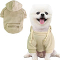Jecikelon Pet Dog Cold Weather Coat with Pocket Winter Dog Hoodie Warm Puppy Clothes for Small Dogs Chihuahua Clothing (Beige, Medium)