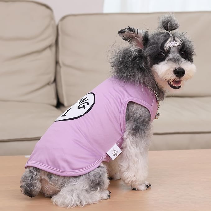 CuteBone Dog Shirts 2-Pack Soft Pet Clothes Breathable Summer Vest for Small Puppy and Stretchy Cat Apparel 2BX21L-D