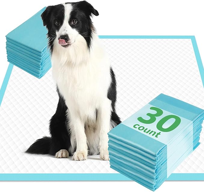Extra Large Dog Pads 30"x26" 30 Count, Thicker Puppy Pads for Potty Training, Super Absorbent Pee Pads for Dogs, Leak-Proof Dog Pee Pads for Puppies, Disposable Pet Training Pads for Cats