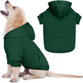 Dog Sweaters for Small Dogs Pet Sweater Solid Soft Brushed Fleece Dog Hoodie Clothes Pet Hoodie Sweatshirt with Pocket(Green-XS)