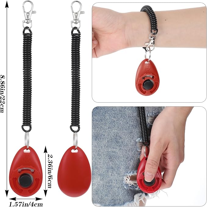 32 Pack Dog Training Clicker Bulk, Colorful Pet Training Clickers Cat Animal Trainer Clicker with Wrist Strap for Pet Dog Cat Horse Bird Behavioral Trainer Accessories (Multicolor)