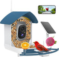 Bird Feeder with Camera,AI Identify Birds Species,Smart Bird Camera with Solar Powered,Auto Record FHD Birds Video in Backyard,Instant Notifications,Ideal Gift for Family and Bird Lovers,Navy Blue
