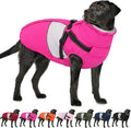 AOFITEE Dog Coat, Large Dog Jacket, Dogs Coat with Harness Built in, Reflective Waterproof Dogs Jackets Winter with Furry Collar, Warm Polar Fleece Pet Sweater Snowsuit for Doberman, Great Dane, XXL