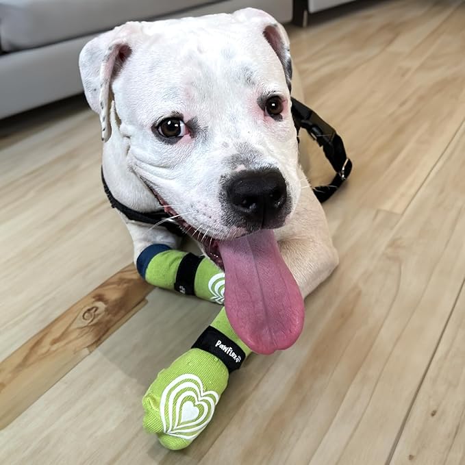 Medical Therapeutic Double Sided Non-Slip Cotton Dog Socks | PawFlex Comfy Pawz Silicone Grip on Inner Cuff No Twisting or Sliding Off | Senior & Disabled Dog Traction Control |Pet Paw Protection