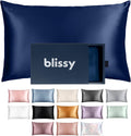Blissy Silk Pillowcase - 100% Pure Mulberry Silk - 22 Momme 6A High-Grade Fibers - Silk Pillow Cover for Hair & Skin - Regular, Queen & King (Blue, Queen)