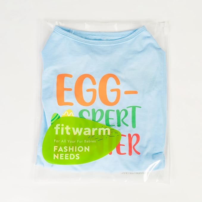 Fitwarm Egg-spert Hunter Dog Easter Outfit, Summer Clothes for Small Dogs Boy Girl, Pet Outfit, Blue, Red, Green, Orange, Small