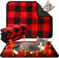 4 Pack Self Heating Cat Bed Cat Self Warming Pad with Removable Cover Extra Warm Thermal Pet Pad Washable Pet Crate Mat Anti Slip Kennel for Indoor Outdoor Pets (Buffalo Plaid,16 x 20 Inches)