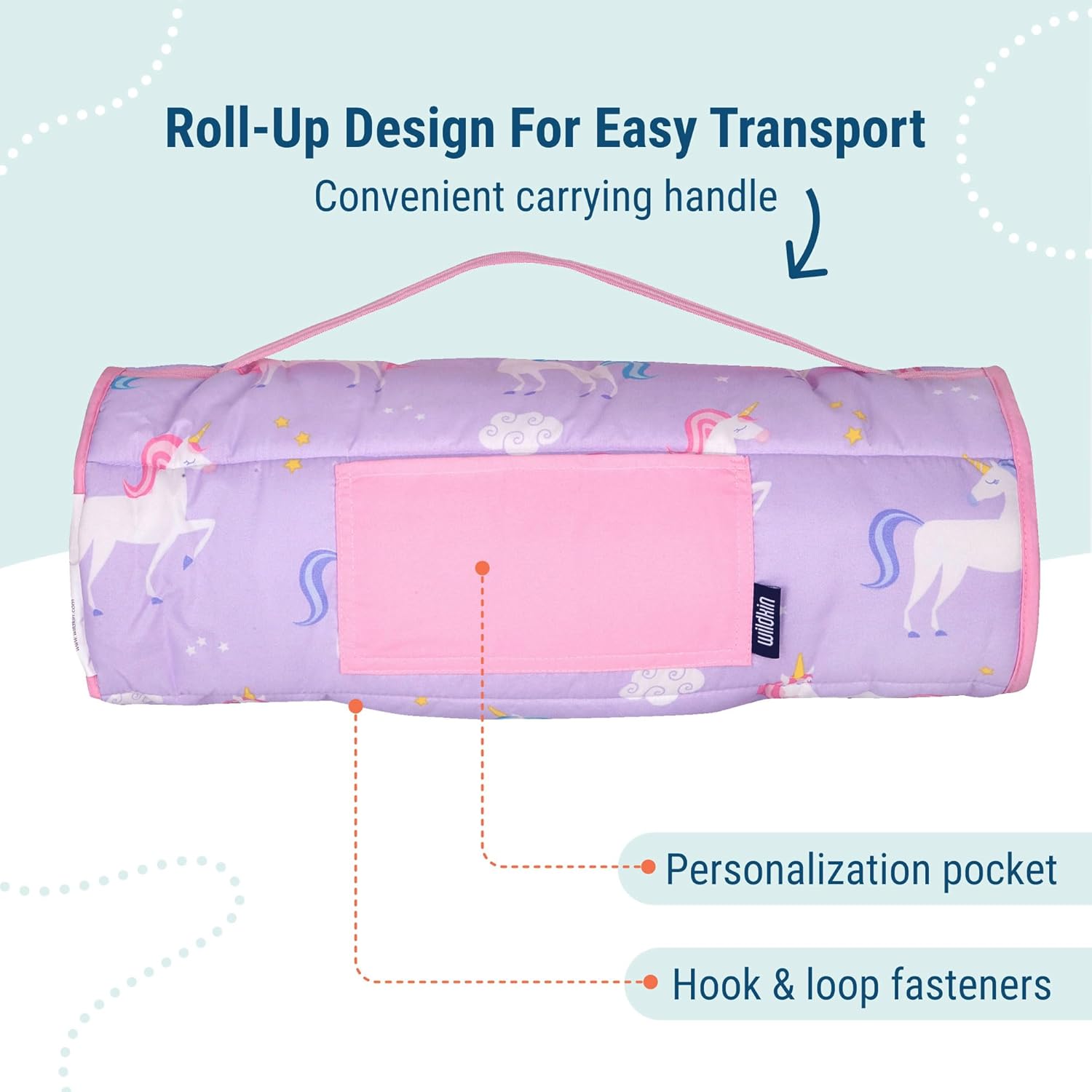 Wildkin 43-inch Kids Nap Mat – Soft Microfiber Toddler Sleeping Mat with Pillow