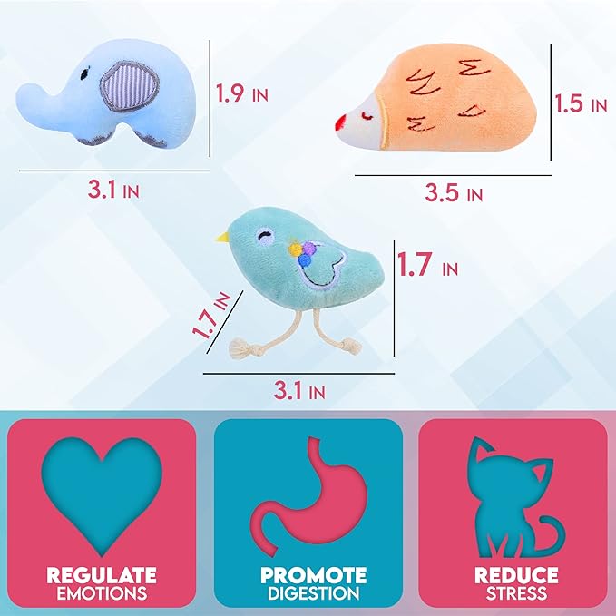 9 Pcs Cat Balls & Catnip Toys Set - Cartoon Fuzzy Balls, Soft & Lightweight - Kittens Chewing, Kicker Toys - Toys for Indoor Cats - Kitten & Cat Accessories - Pack of 9