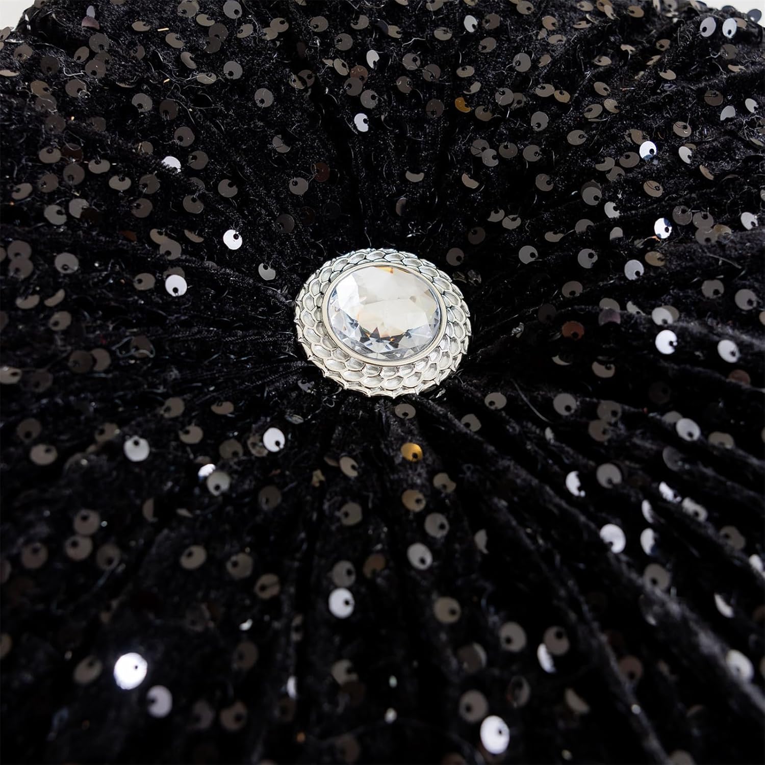 Round Throw Pillow, 13.7" Soft Glitter Sequin Pleated Pumpkin Decorative Round Pillow Circle Floor Pillow Cushions for Sofa Bed Chair Living Room Floor Home Decoration, Black