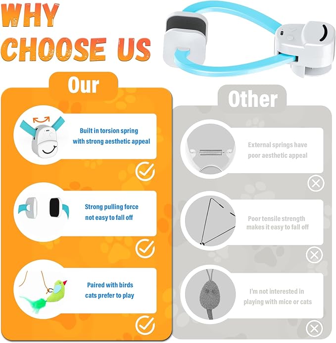 Interactive Cat Toys for Indoor Cats Automatic Electric Flying Bird Feather Wand Toy - Best Kitten & Adult Cat Enrichment Toy Hanging Electric Kitty Toys for Bored Cats