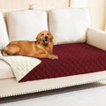 Smiry Waterproof Dog Bed Cover Pet Blanket, Soft Washable Dog Blanket for Furniture Bed Couch Sofa Reversible, Checkered (30"x70", Wine Red/Beige)