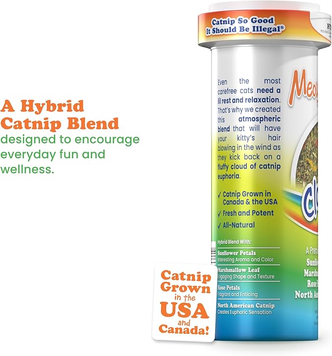 Meowijuana Get a Rise Bundle | Get a Rise Refillable Balloon Toy and Cloud 9 Catnip Blend | Promotes Play and Cat Health | Includes North American Organic Catnip